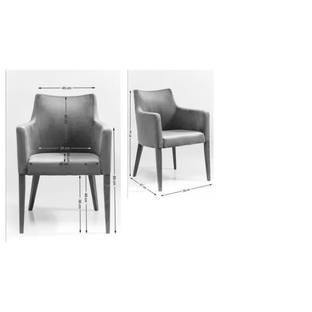 chair_with_armrest_black__4.webp Clearance KARE Design Chair with Armrest Black Mode Velvet Grey
