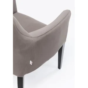 Clearance KARE Design Chair with Armrest Black Mode Velvet Grey
