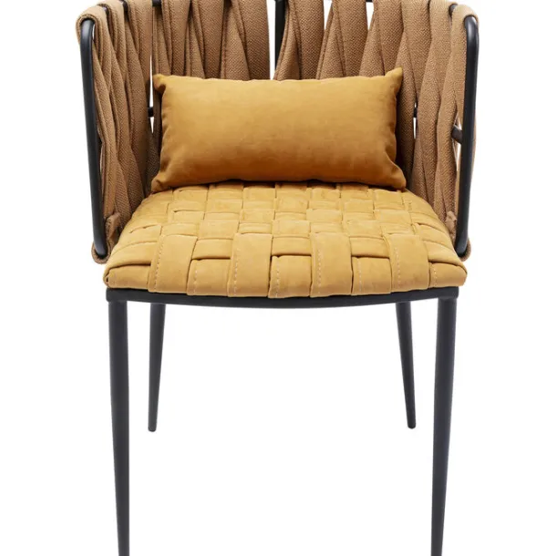 chair_with_armrest_cheeri_0-1.webp Online KARE Design Chair with Armrest Cheerio Yellow incl. Cushion