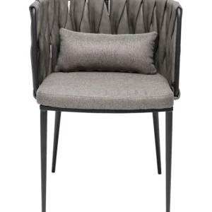 Sale KARE Design Chair with Armrest Cheerio Grey incl. cushion