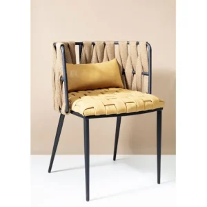 Online KARE Design Chair with Armrest Cheerio Yellow incl. Cushion