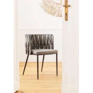 Sale KARE Design Chair with Armrest Cheerio Grey incl. cushion