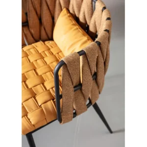 Online KARE Design Chair with Armrest Cheerio Yellow incl. Cushion