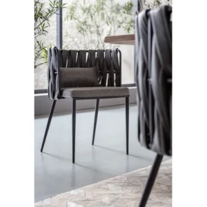 Sale KARE Design Chair with Armrest Cheerio Grey incl. cushion