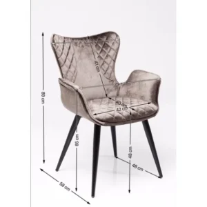 Clearance KARE Design Chair with Armrest Dream Brown
