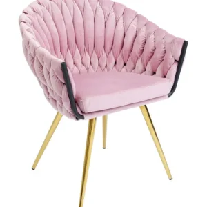 Outlet KARE Design Chair with Armrest Knot Mauve