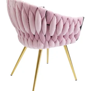 Outlet KARE Design Chair with Armrest Knot Mauve