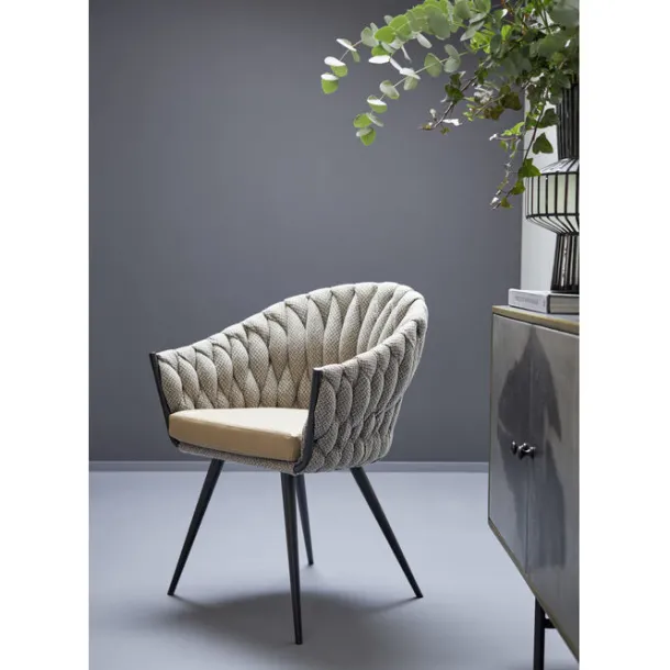 chair_with_armrest_knot_t_3.webp Clearance KARE Design Chair with Armrest Knot Tweed