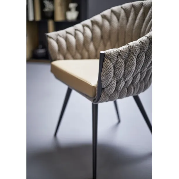 chair_with_armrest_knot_t_4.webp Clearance KARE Design Chair with Armrest Knot Tweed