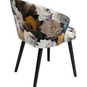 Fashion KARE Design Chair with Armrest Peony Flower Yellow