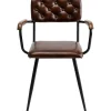 New KARE Design Chair with Armrest Salsa Leather Brown