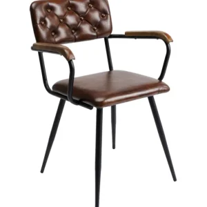 New KARE Design Chair with Armrest Salsa Leather Brown