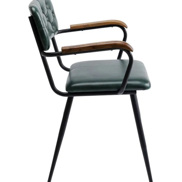 chair_with_armrest_salsa__3-1.webp Clearance KARE Design Chair with Armrest Salsa Leather Dark Green