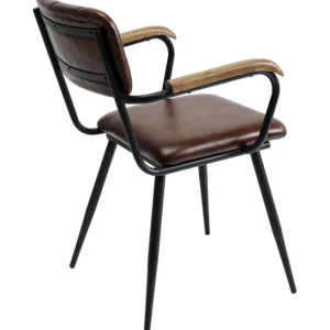New KARE Design Chair with Armrest Salsa Leather Brown