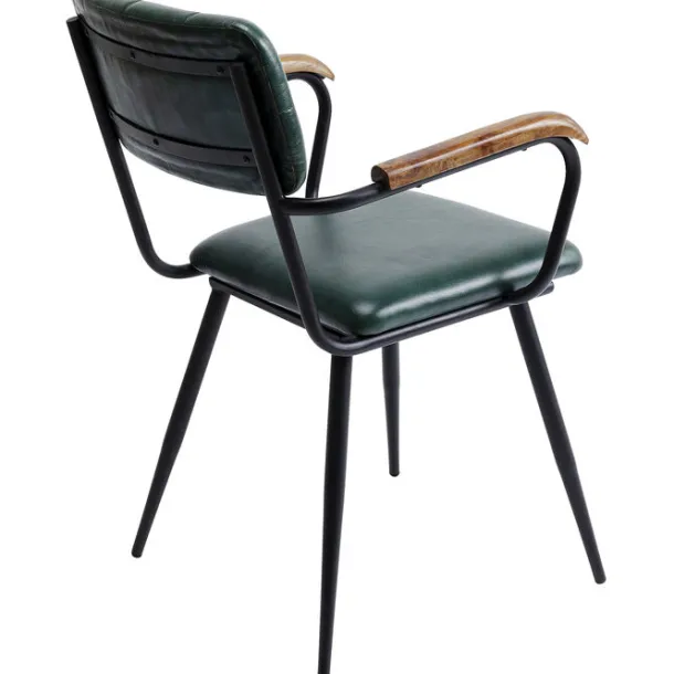 chair_with_armrest_salsa__4-1.webp Clearance KARE Design Chair with Armrest Salsa Leather Dark Green