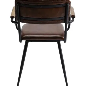New KARE Design Chair with Armrest Salsa Leather Brown