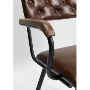 New KARE Design Chair with Armrest Salsa Leather Brown