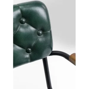 Clearance KARE Design Chair with Armrest Salsa Leather Dark Green