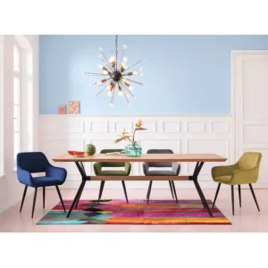 Best KARE Design Chair with Armrest San Francisco Blue