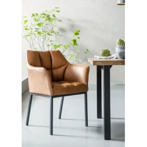 Discount KARE Design Chair with Armrest Thinktank Brown