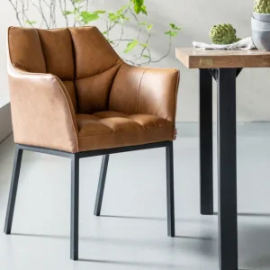 Discount KARE Design Chair with Armrest Thinktank Brown