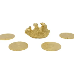Clearance KARE Design Coaster Playing Bear (4/Set)