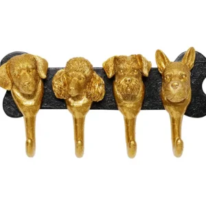 Outlet KARE Design Coat Rack Dog Family Gold 31cm