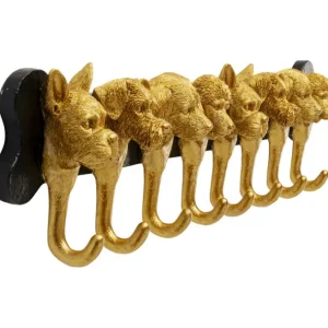 Hot KARE Design Coat Rack Dog Family Gold 69cm