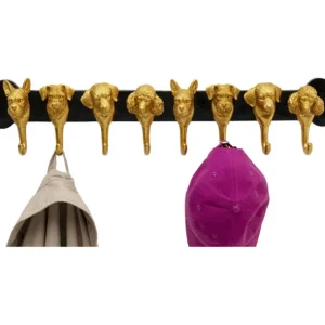 Hot KARE Design Coat Rack Dog Family Gold 69cm