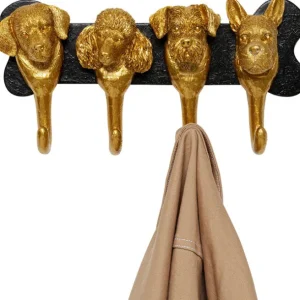 Outlet KARE Design Coat Rack Dog Family Gold 31cm
