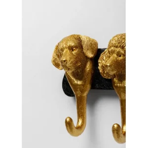 Outlet KARE Design Coat Rack Dog Family Gold 31cm