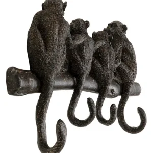 Fashion KARE Design Coat Rack Monkey Family 38cm