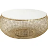 New KARE Design Coffee Table Cesta Marble Gold Ø100cm