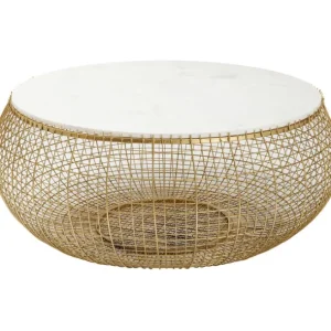 New KARE Design Coffee Table Cesta Marble Gold Ø100cm