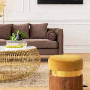 New KARE Design Coffee Table Cesta Marble Gold Ø100cm