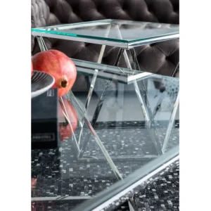 Hot KARE Design Coffee Table Cristallo Chrome 80x80cm