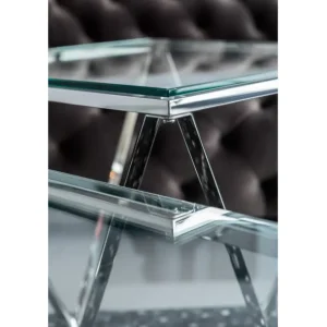 Hot KARE Design Coffee Table Cristallo Chrome 80x80cm