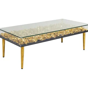 Sale KARE Design Coffee Table Gold Flowers 120x60