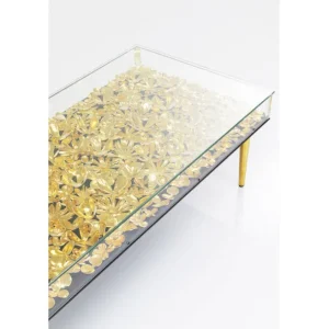 Sale KARE Design Coffee Table Gold Flowers 120x60