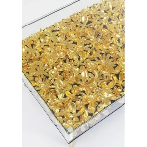 Sale KARE Design Coffee Table Gold Flowers 120x60