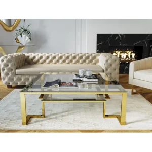 Outlet KARE Design Coffee Table Gold Rush 120x120cm