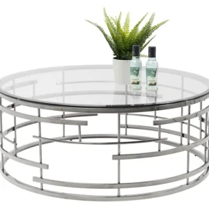 Best KARE Design Coffee Table Jupiter Silver Ø100cm