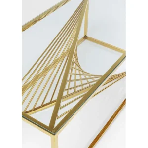 Outlet KARE Design Coffee Table Laser Gold Clear Glass 120x60cm