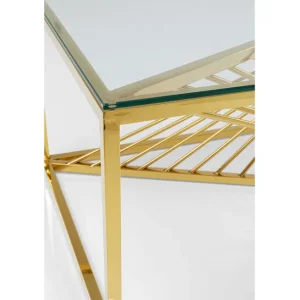 Outlet KARE Design Coffee Table Laser Gold Clear Glass 120x60cm