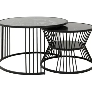 Outlet KARE Design Coffee Table Roma Black (2/Set)