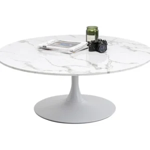 Sale KARE Design Coffee Table Schickeria Marble White Ø110cm