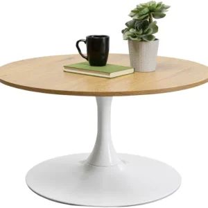 Fashion KARE Design Coffee Table Schickeria Oak White Ø80cm