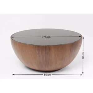 Fashion KARE Design Coffee Table Tear Drops Walnut Ø80cm