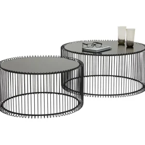 Fashion KARE Design Coffee Table Wire Black (2/Set)