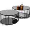 Fashion KARE Design Coffee Table Wire Double Black (2/Set)